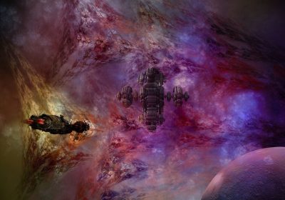 2026年科幻特效巨制剧照，宇宙飞船在星云中穿梭，4K超清画质，视效震撼